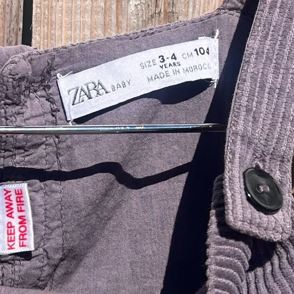 Zara Kids Corduroy Ruffle Overalls - Picture 5 of 7